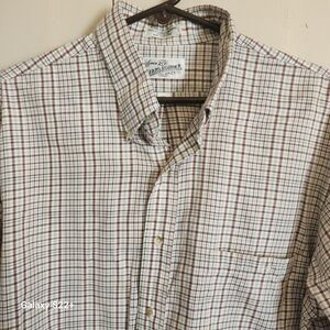 M12 Vintage Sears Roebuck & Co Button-Down Shirt Brown & Green Plaid Long Sleeve
